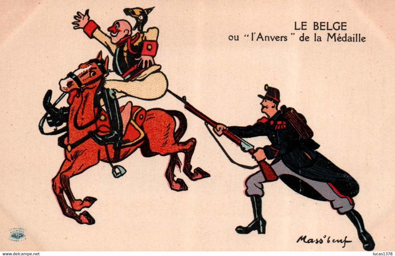 ILLUSTRATEUR MASS'BEUF  "Le Belge Ou " L'Anvers " De La Medaille"  / IP MARSEILLE - Mass'Boeuf