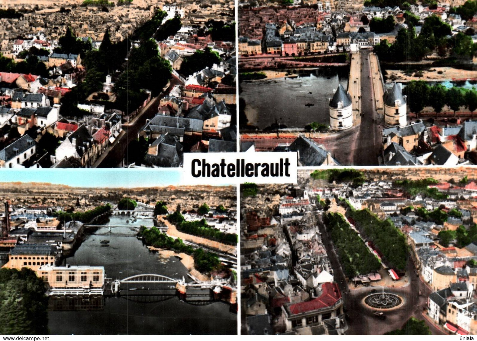 CHATELLERAULT  Vue Générale Et Le Monument, Le Pont Henri IV, Boulevard Blossac  ( Recto-verso)   86 Vienne - Chatellerault