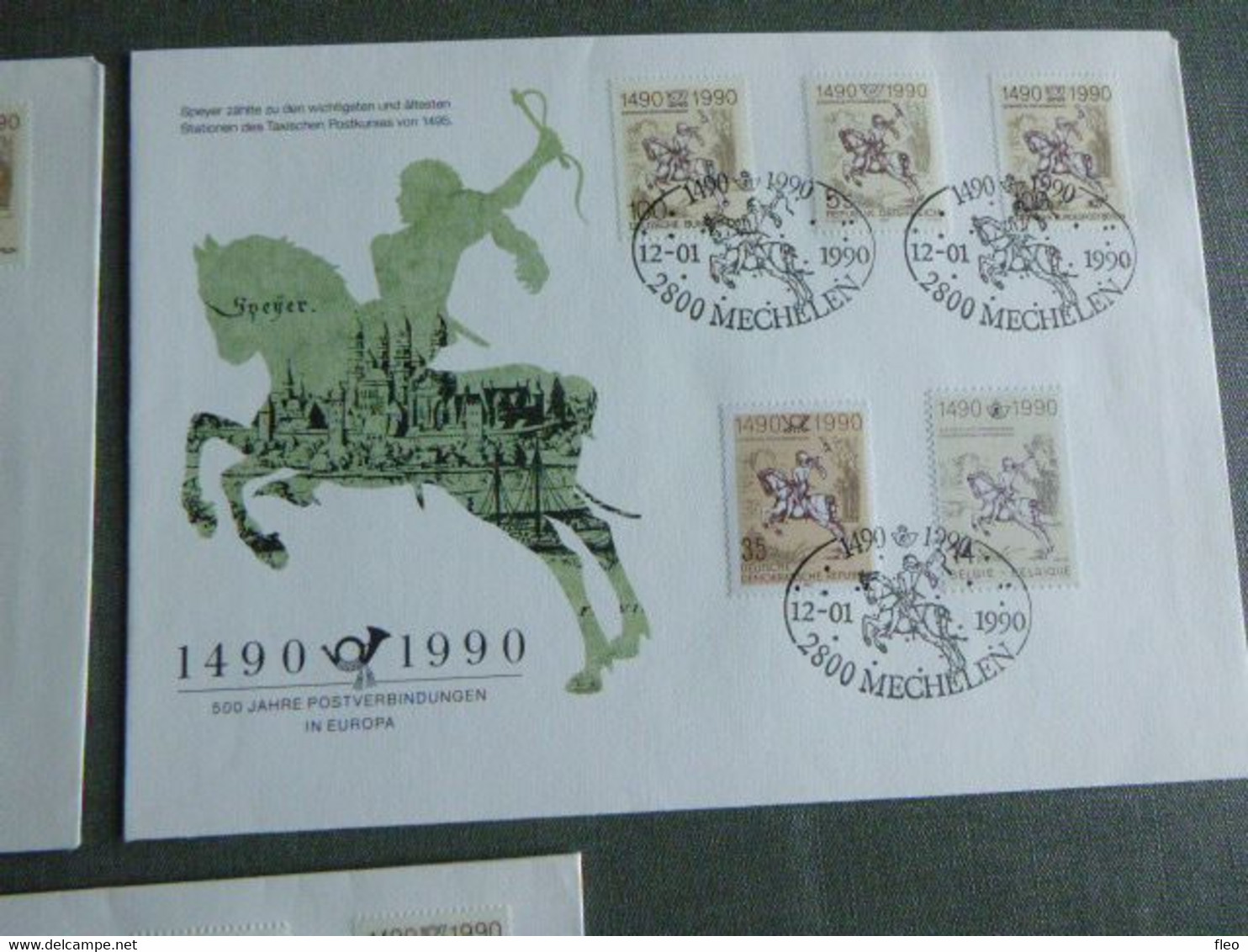 BELG.1990 2350 LOT HKcards  : "500 Anniversary First Post Relay Between Innsbruck- Mechelen." - 1981-1990