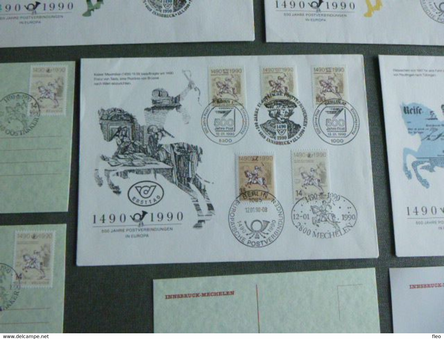 BELG.1990 2350 LOT HKcards  : "500 Anniversary First Post Relay between Innsbruck- Mechelen."