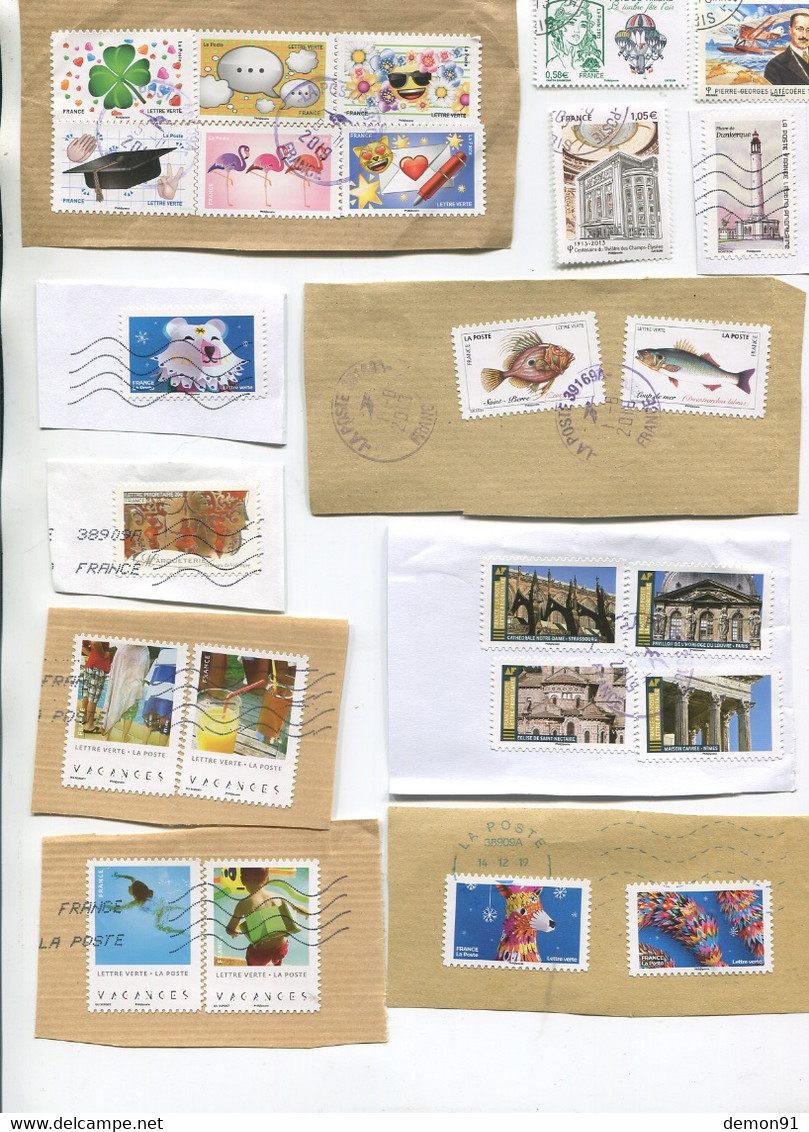 FRANCE 2019/2022 + DIVERS - Lot De Timbres France Oblitérés (ASTERIX -FLEURS ANIS - PEGOUD) - SUR FRAGMENT - - Used Stamps