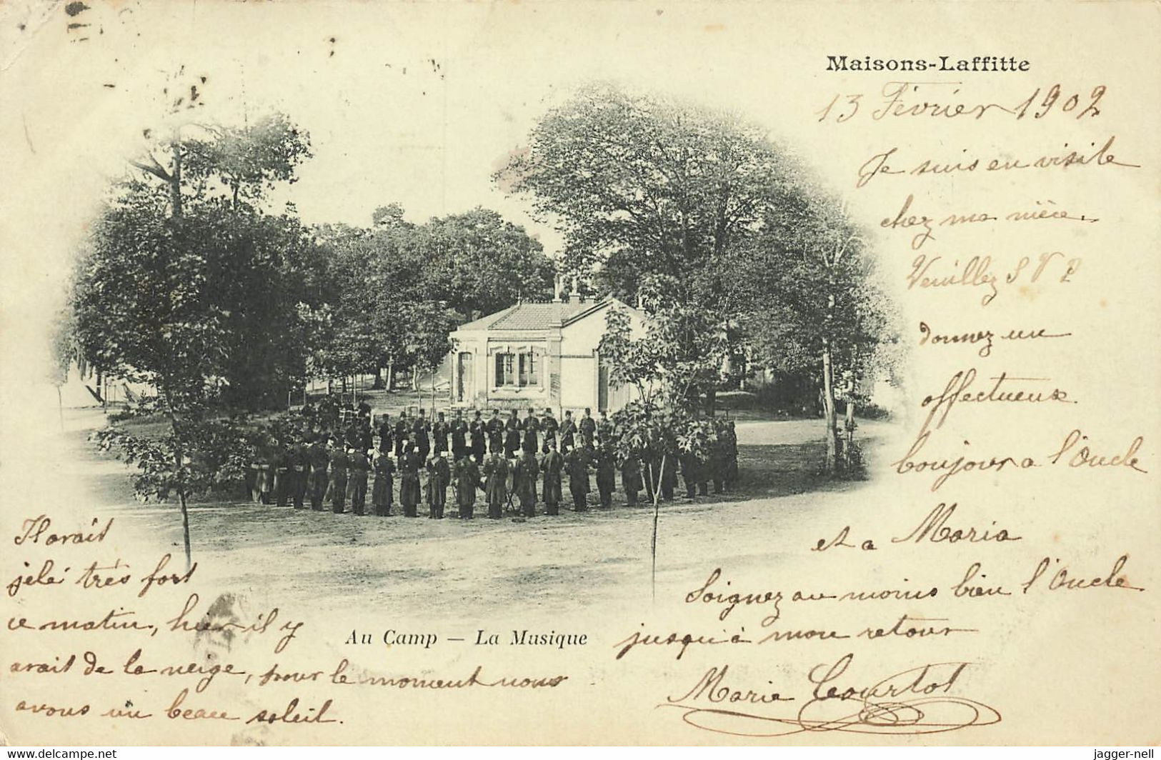 CPA MAISONS-LAFFITTE (Yvelines) AU CAMP, La Musique - Circulée En Février 1902 - JD132 - Maisons-Laffitte