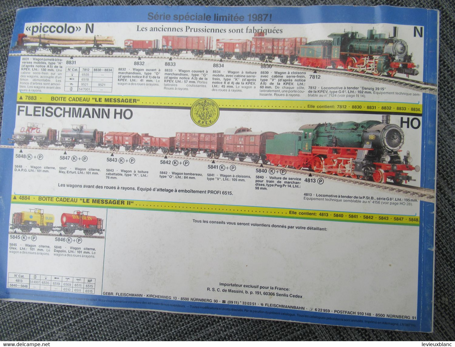 Catalogue Général "HO""Piccolo"/ FLEISCMANN/Le train modèle des professionnels/100 ans/ NÜRNBERG (D)/1987/88   VOIT51