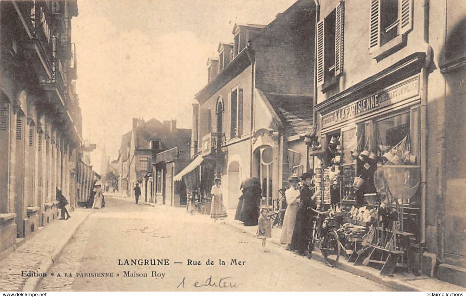 Langrune      14         Rue De La Mer  Magasin: La Parisienne Quincaillerie Filet De Pêche A La Crevette    (voir Scan) - Sonstige & Ohne Zuordnung