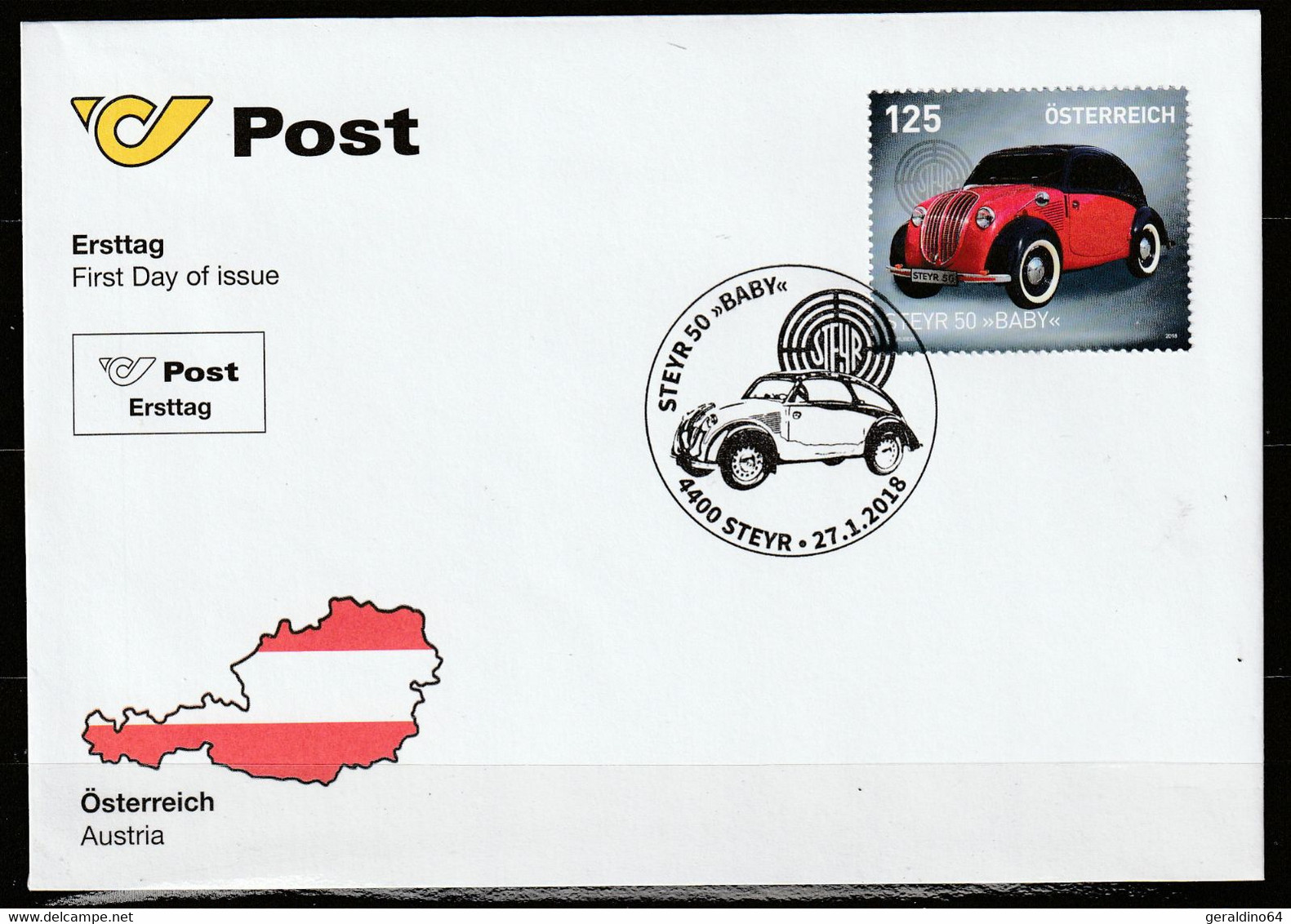 Österreich 2018 Steyr 50 Baby FDC Ersttag - FDC