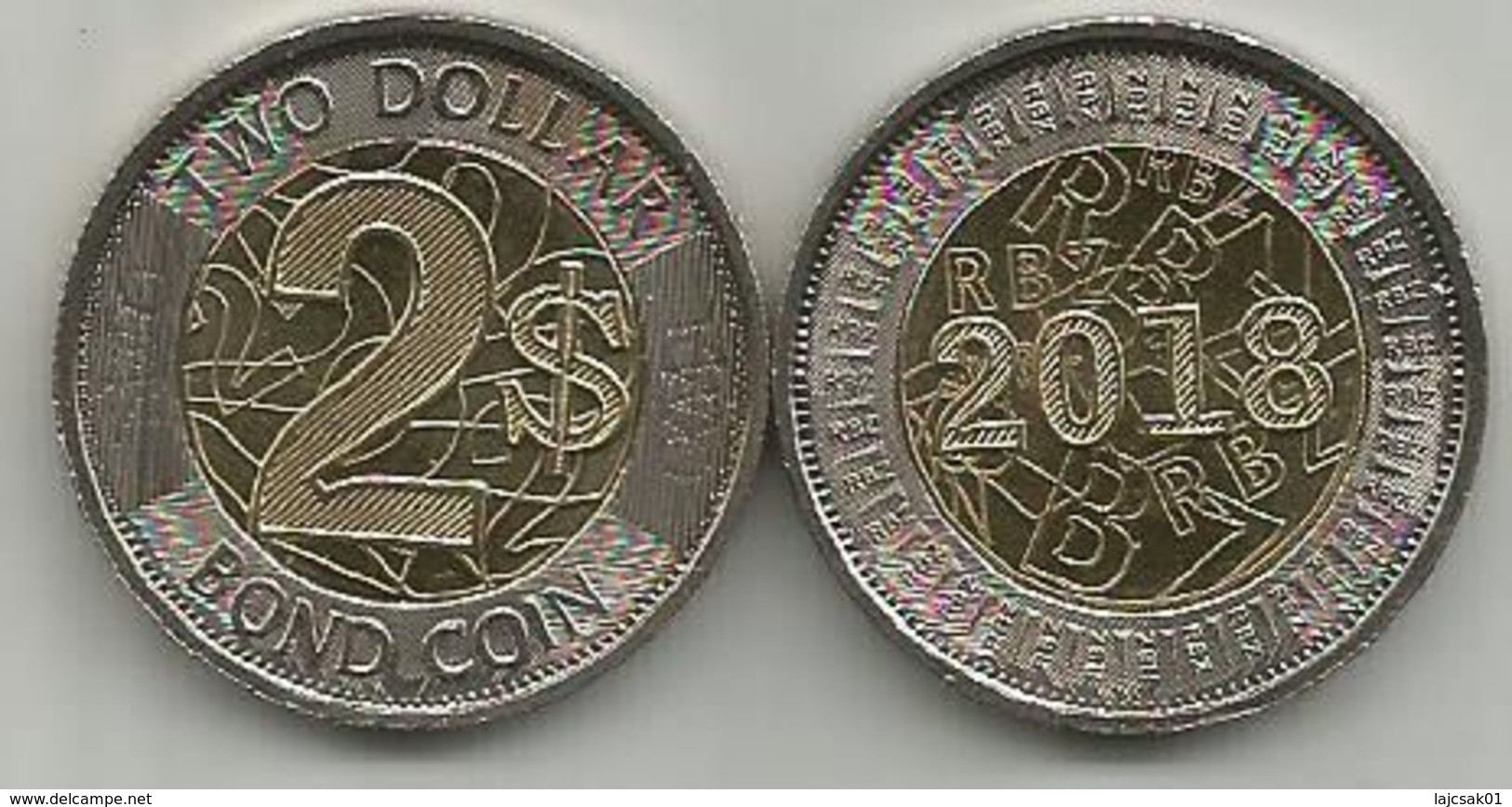 Zimbabwe 2 Dollar 2018. Bond Coin Bimetal UNC - Zimbabwe