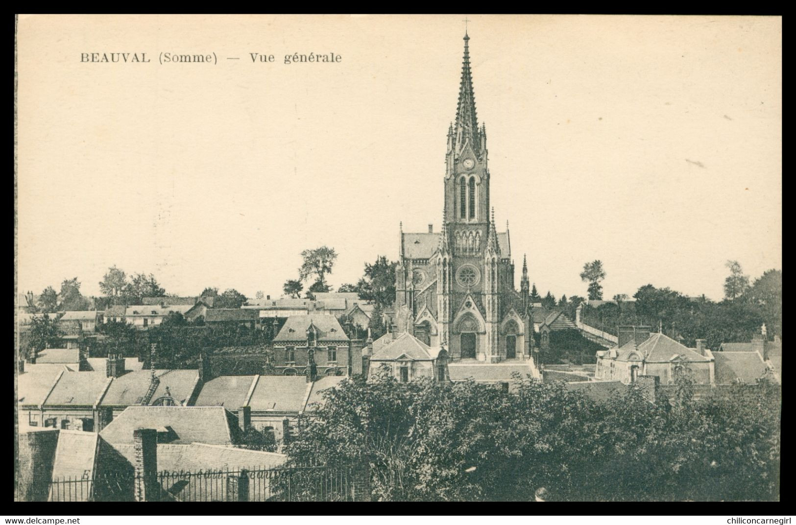 BEAUVAL - Vue Générale - Eglise - Edit. Ch. COLLAS - 1919 - Beauval