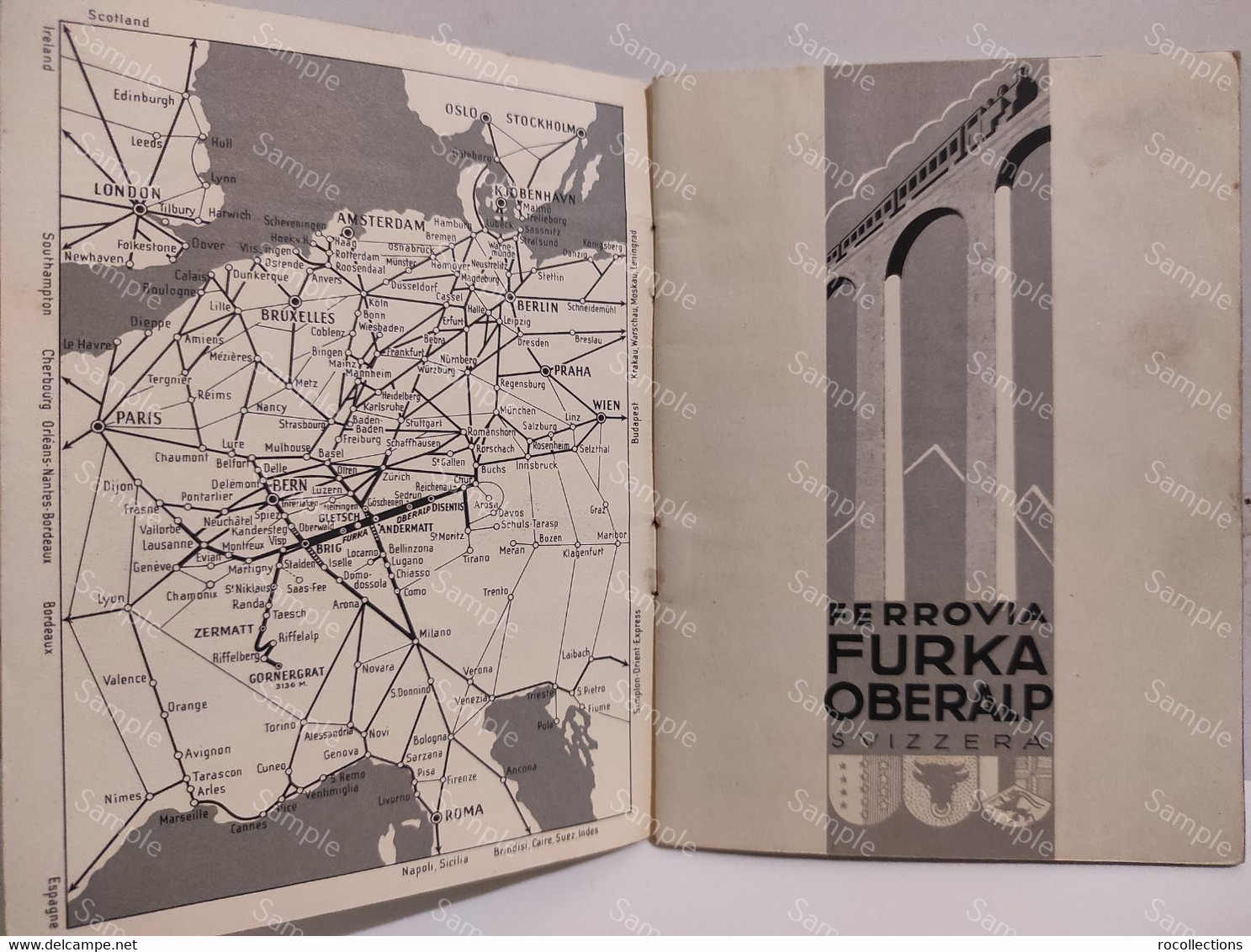 Swiss Suisse FERROVIA FURKA OBERALP Brig Gletsch Andermatt Disentis. 1931 - Other & Unclassified