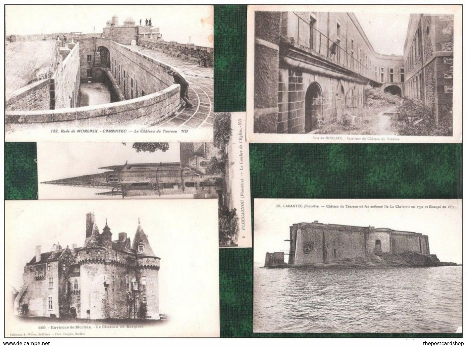 5 CINQUE FIVE POSTCARDS - RADE DE MORLAIX CARANTEC PLOUGASNOU ETC - Morlaix