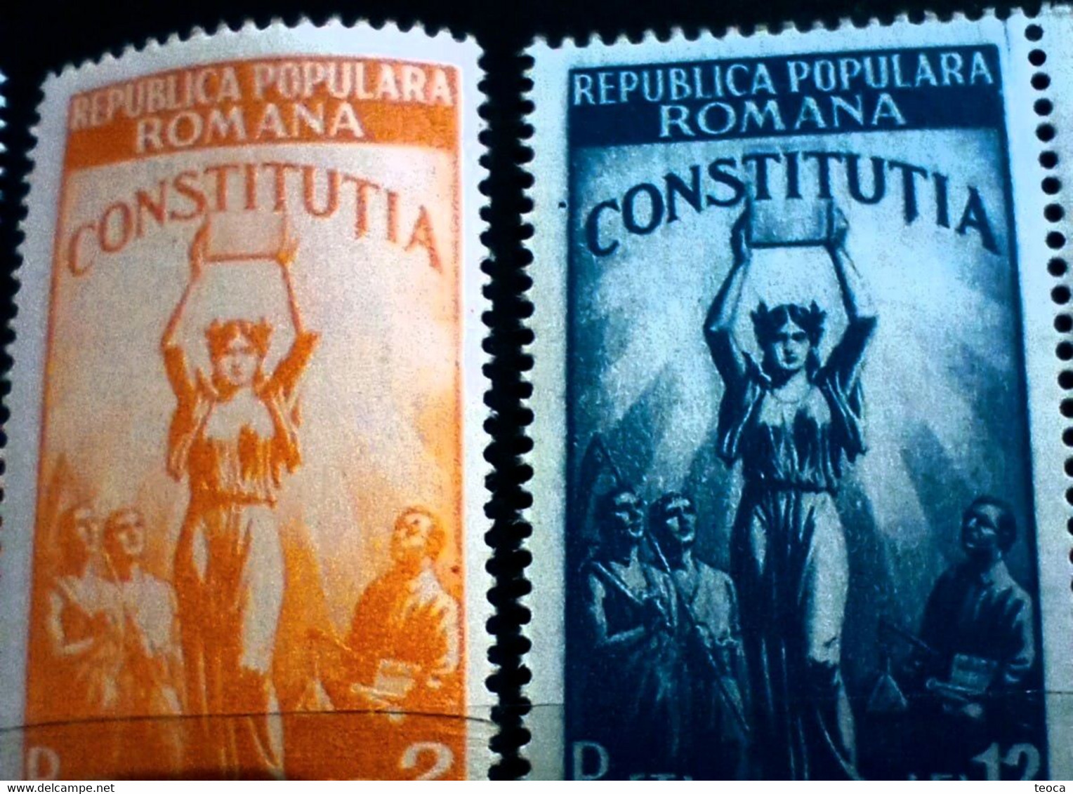 ERRORS Romania 1948 Mi 1117-1120  Printed With Points Color  The Constitution Unused - Variedades Y Curiosidades