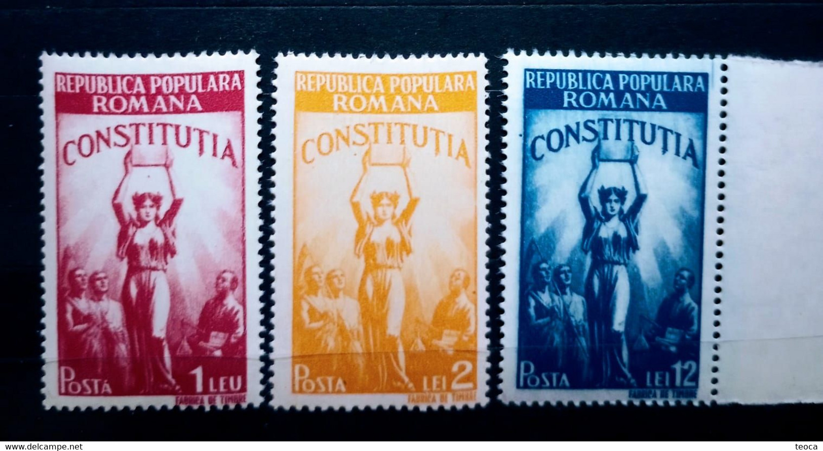 ERRORS Romania 1948 Mi 1117-1120  Printed With Points Color  The Constitution Unused - Plaatfouten En Curiosa