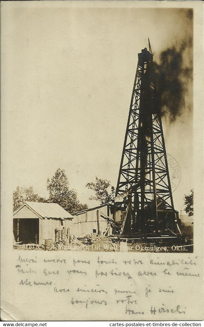 Mammoth Oil Well Near Okmulgee , Okla. ; Puits De Pétrole De Mammoth Près D'Okmulgee , 1910 , RARE Carte Photo - Sonstige & Ohne Zuordnung