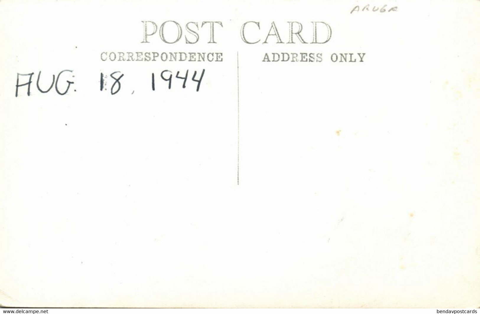 Aruba, N.W.I., Unknown Building (1944) RPPC Postcard - Aruba