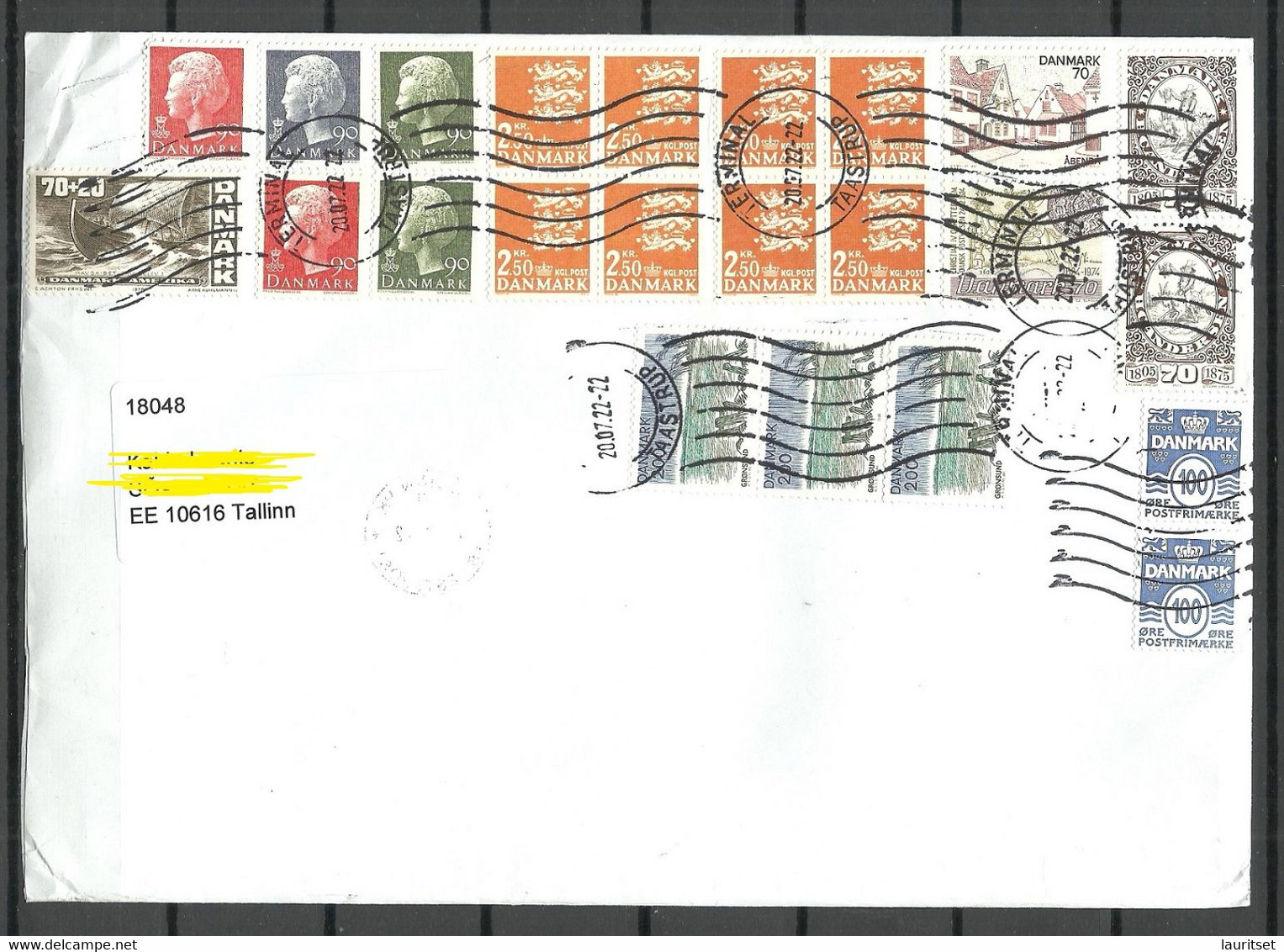 DENMARK Dänemark 2022 Cover To Estonia With Many Stamps - Brieven En Documenten