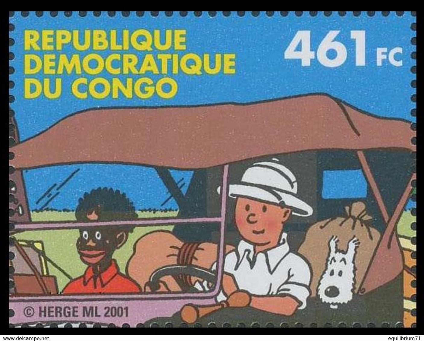 2093**(BL205 ) - Tintin Au Congo / Kuifje In Congo / Tim Im Kongo / Tintin In The Congo - CONGO - Philabédés