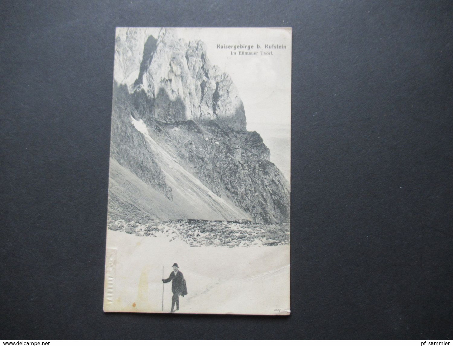 Österreich Um 1910 AK Kaisergebirge B. Kufstein Im Ellmauer Thörl Thematik Bergsteigen / Bergsteiger Mit Stock - Mountaineering, Alpinism