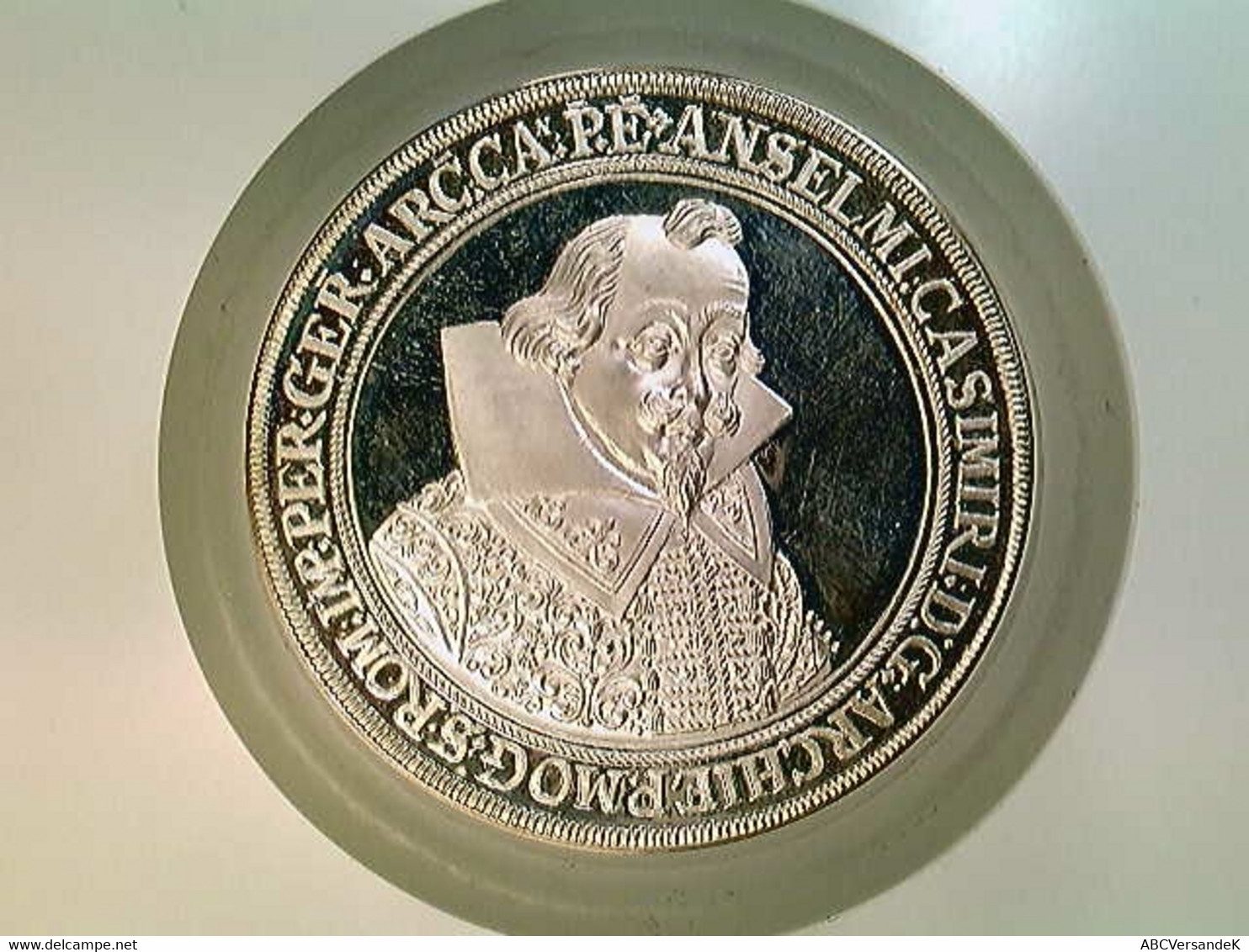 Medaille, Moneta Nova Argentea Moguntina 1630, ANselmi Casimiri, Nachprägung 1979, Silber 835, 28,8 Gr., 42 Mm - Numismatiek