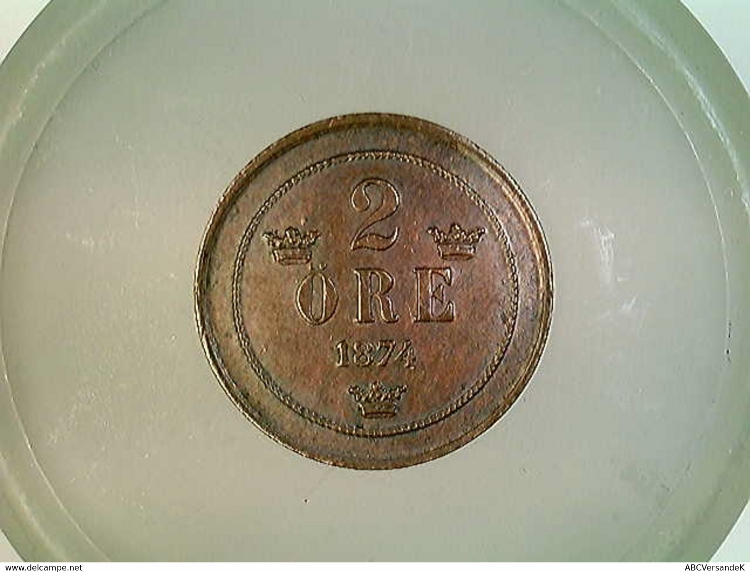 Münze, 2 Öre, 1874, Schweden, Brödrafolkens Väl, König Oskar II. 1873-1907 - Numismatics