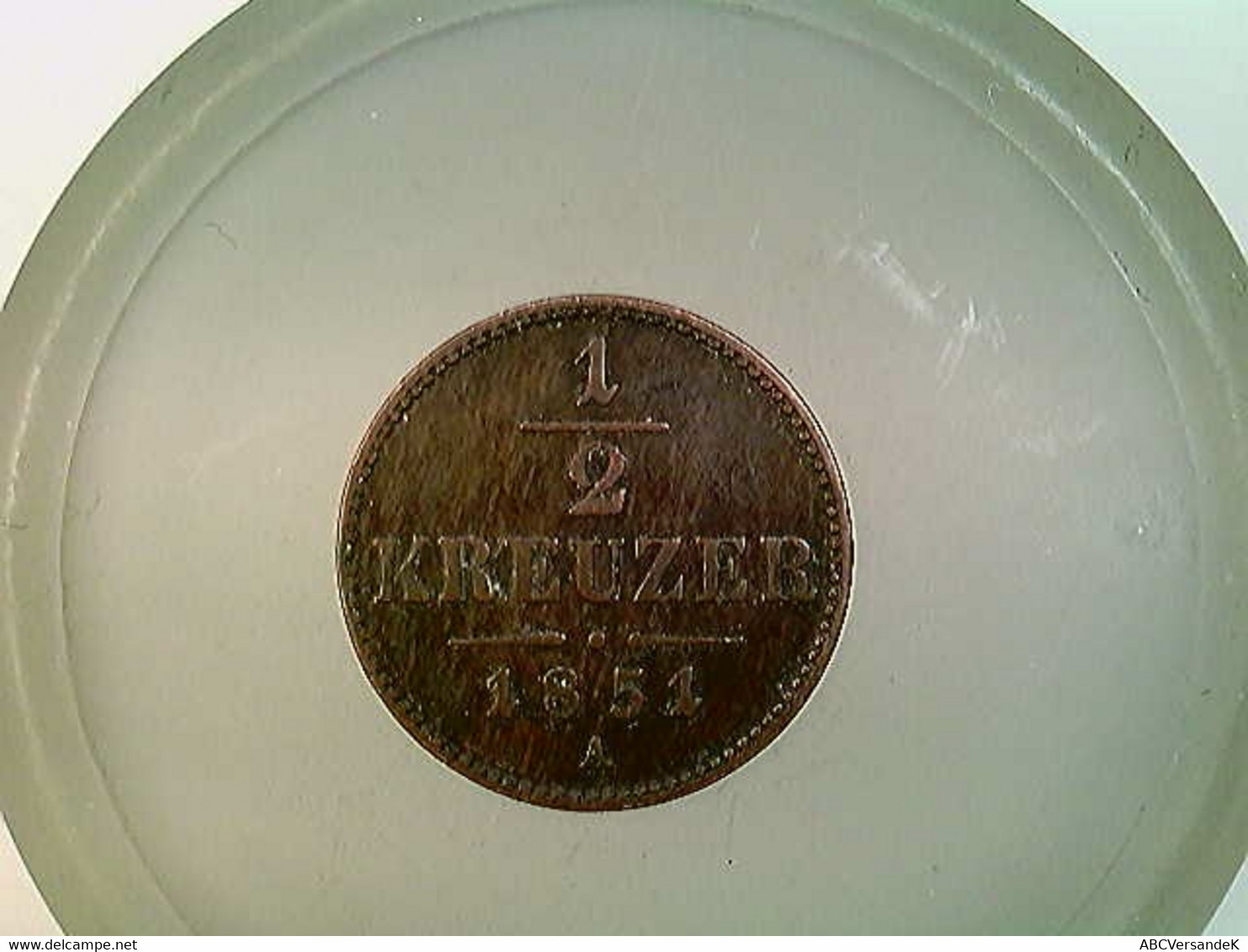 Münze, 1/2 Kreuzer, 1851 A, K.K. Österreichische Scheidemünze - Numismatik