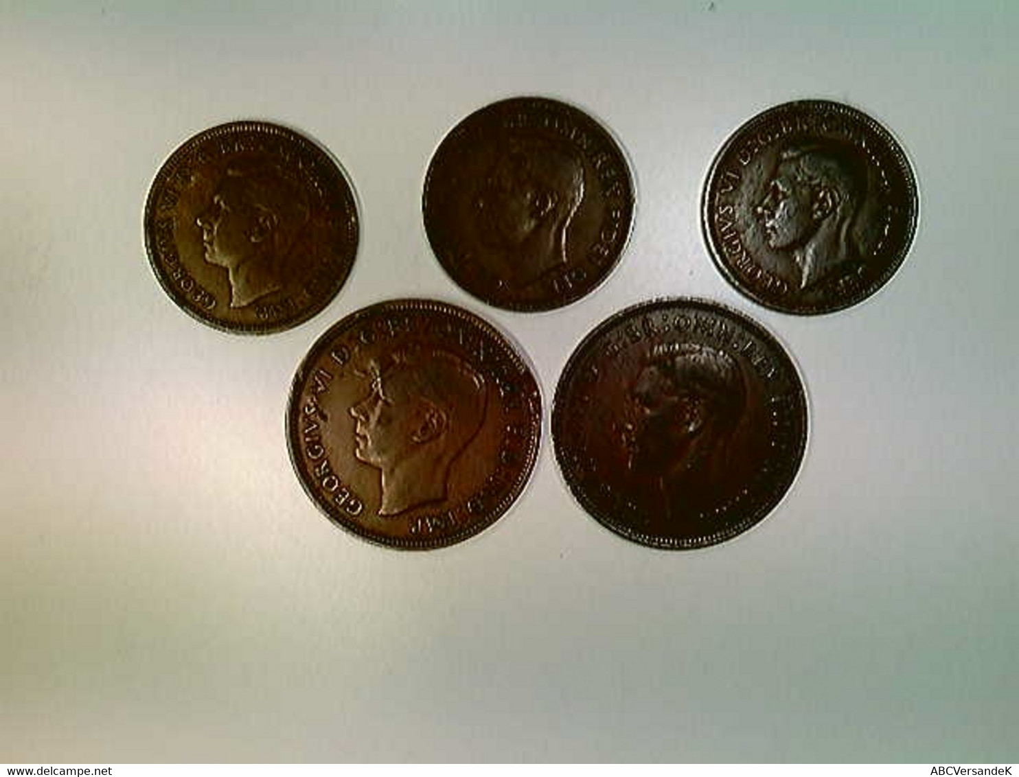 Münzen, 3x Half Penny, 2x One Penny, 1937-49, England, Konvolut - Numismatik