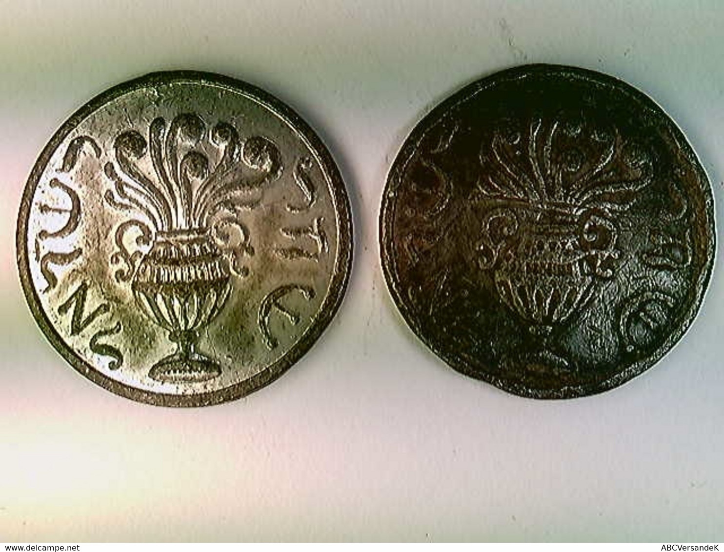 Münzen, 2x Görlitzer Schekel, 19. Jahrh., Judaika, Amphore, Weihrauch, Olivenzweig, Konvolut - Numismática