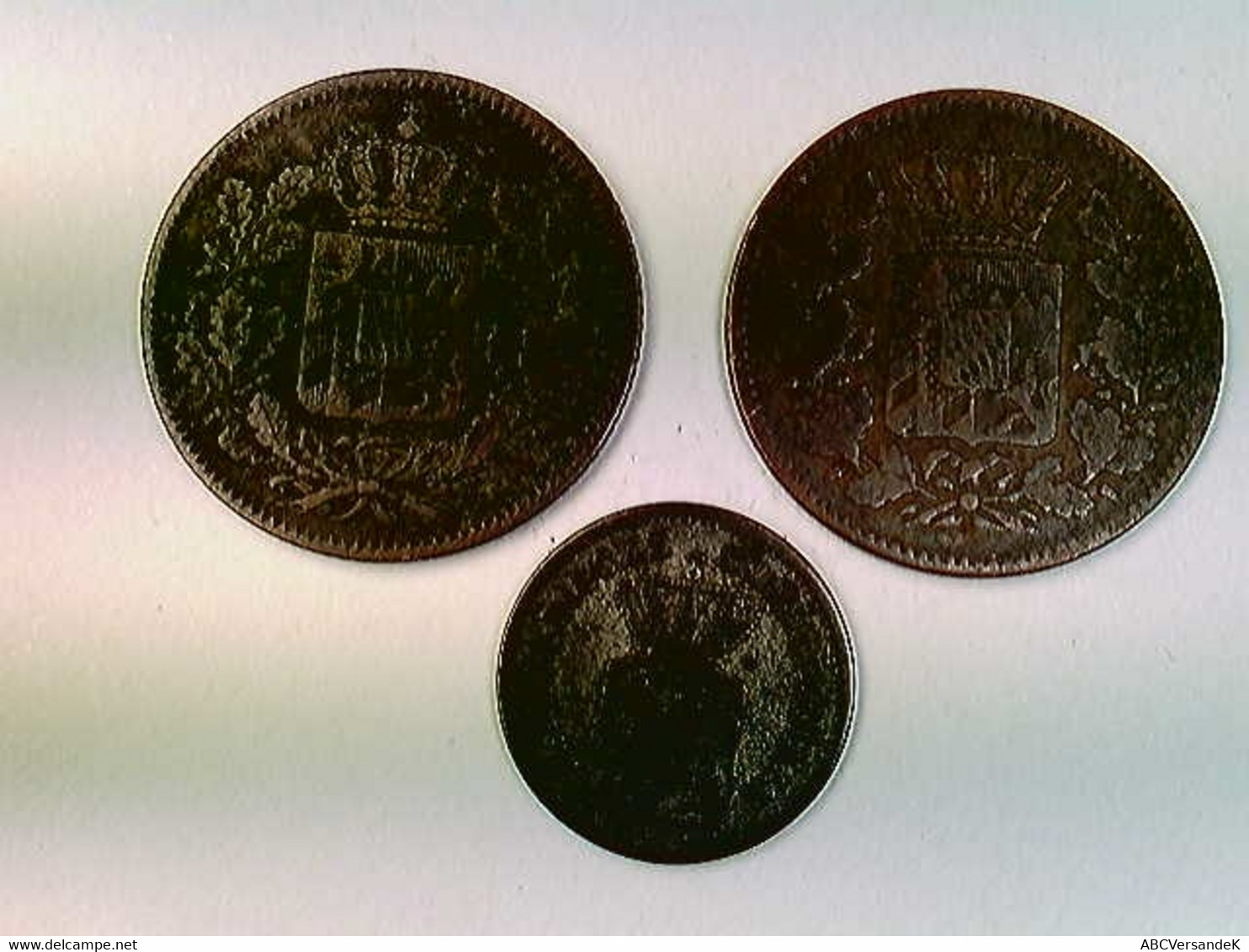 Münzen, 1/2 Kreuzer, 1852, 2 Pfennig, 1861, 1 Kreuzer, 1870, Bayern, Konvolut 3 Stück - Numismatique