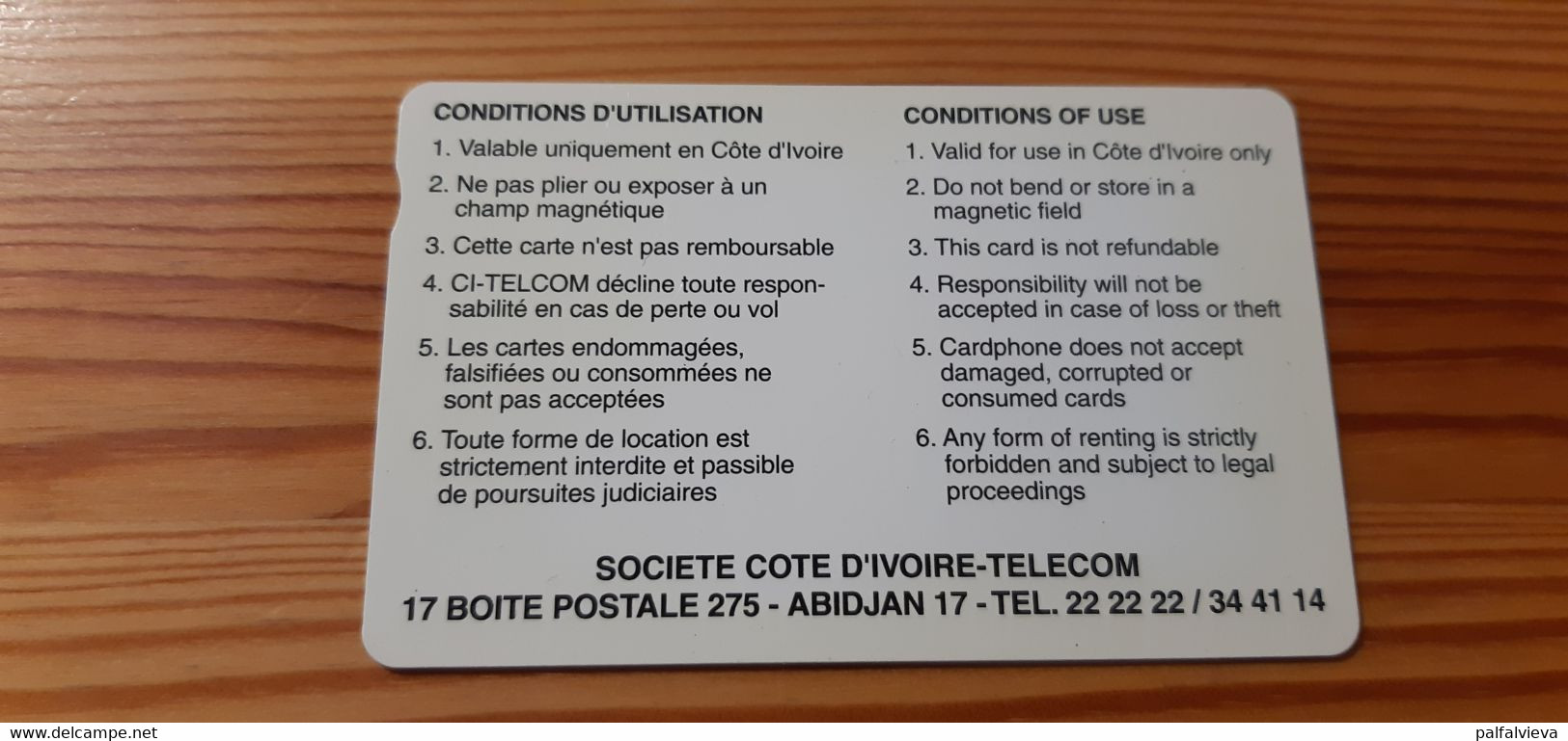 Phonecard Ivory Coast - Ivoorkust