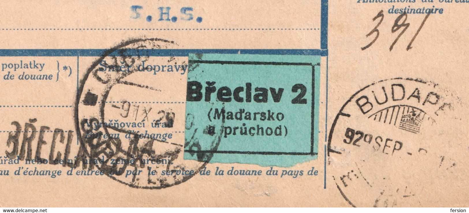 Břeclav Brno 1929 Vinkovci HUNGARY Czechoslovakia Yugoslavia REVENUE Customs Postmark PORTO DUE PARCEL POST Stationery - Non Classés