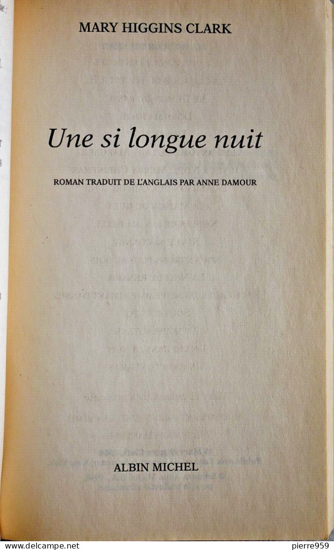 Mary Higgins Clark - Une Si Longue Nuit - Roman Noir