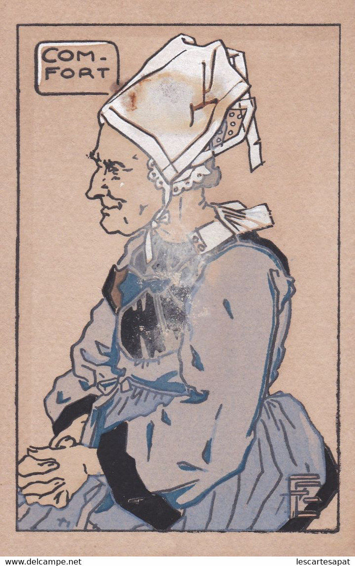 Géo-Fourrier - FEMME DE COMFORT- Carte Postale Ancienne Au Pochoir - Fourrier, G.