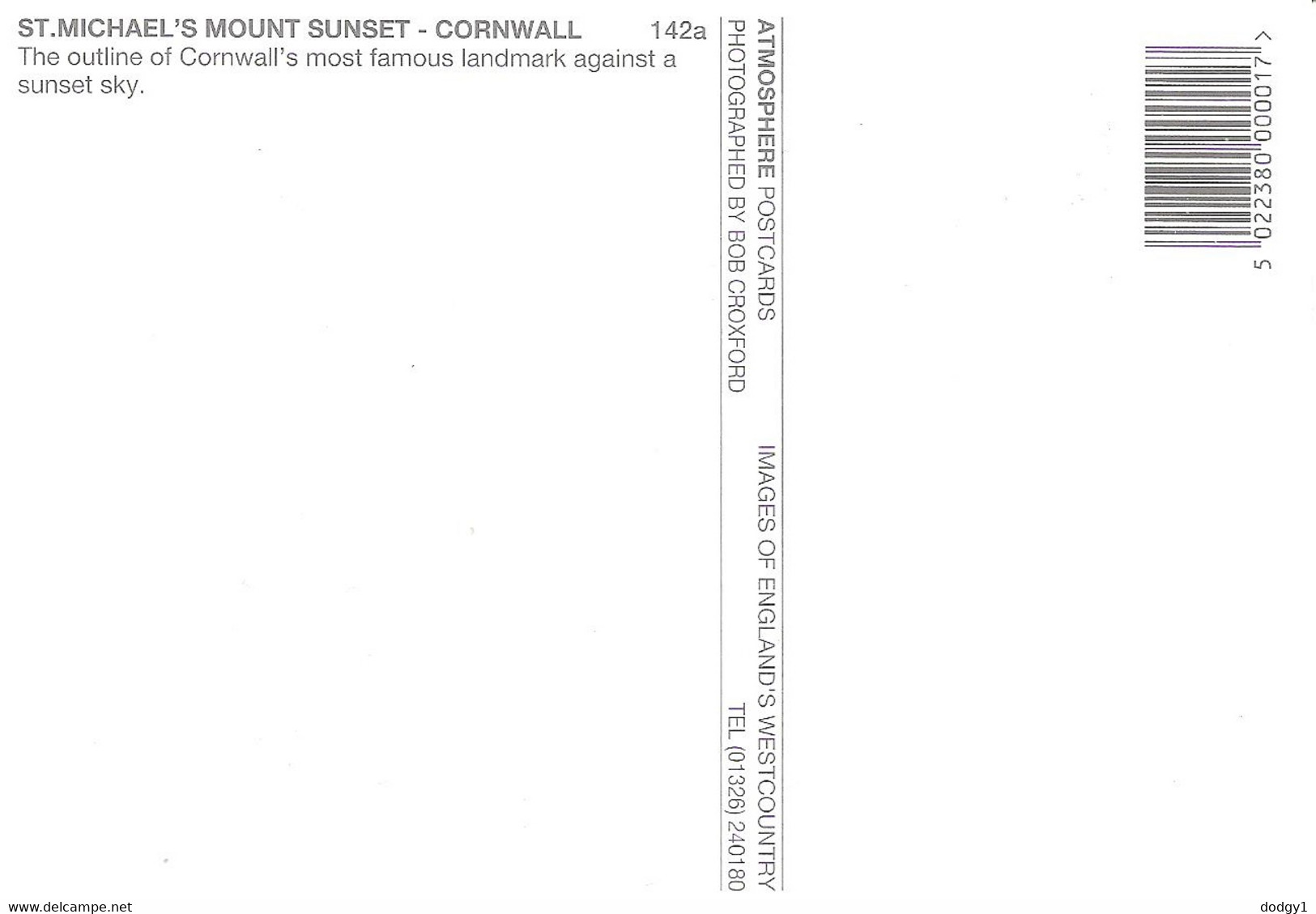 SUNSET AT ST. MICHAEL'S MOUNT, CORNWALL, ENGLAND. UNUSED POSTCARD Ls6 - St Michael's Mount