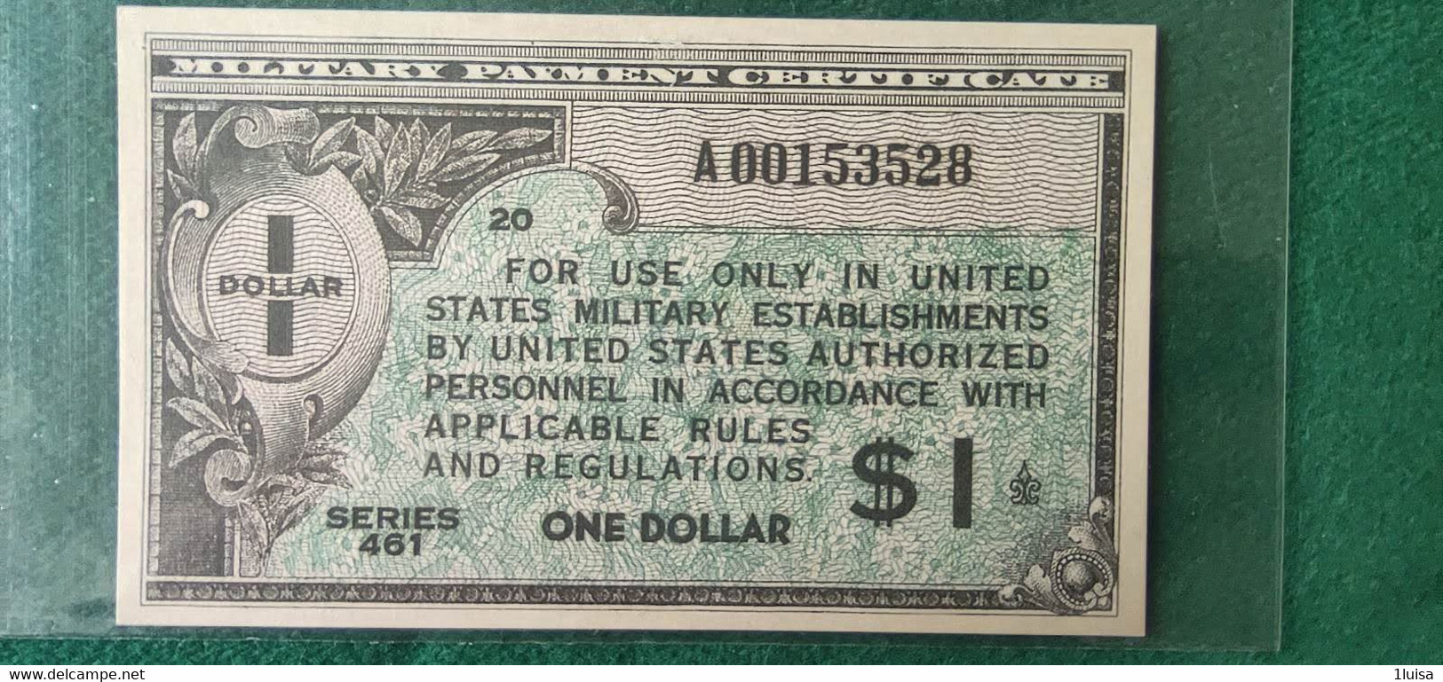 STATI UNITI 1 DOLLAR Serie 461 COPY - 1946 - Series 461