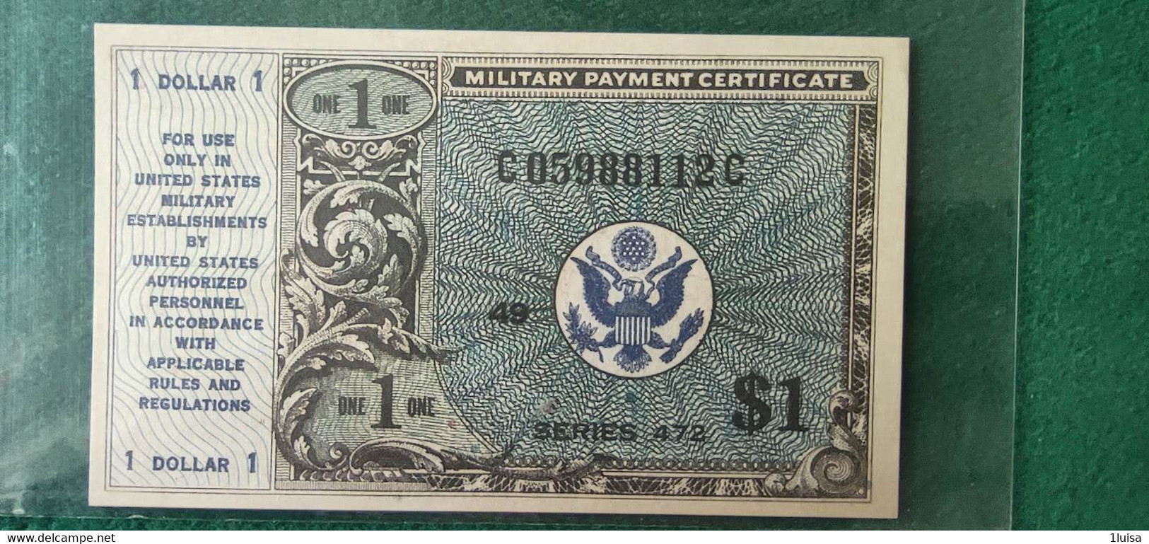 STATI UNITI 1 Dollar Serie 472 COPY - 1948-1951 - Series 472