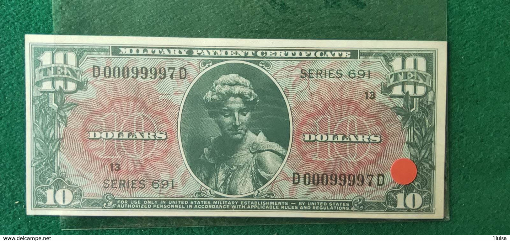 STATI UNITI 10 Dollasr Serie  691 COPY - Series 691 (unissued)