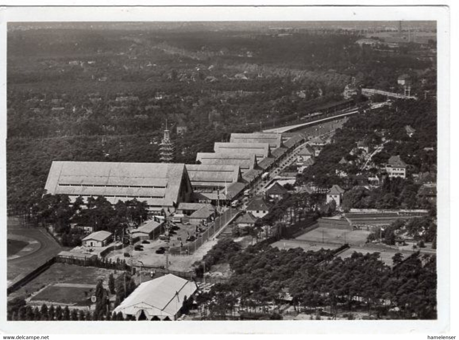 53676 - Deutsches Reich - 1936 - 6Pfg Olympiade EF A OrtsAnsKte SoStpl BERLIN - AUSSTELLUNG DEUTSCHLAND -> - Ete 1936: Berlin