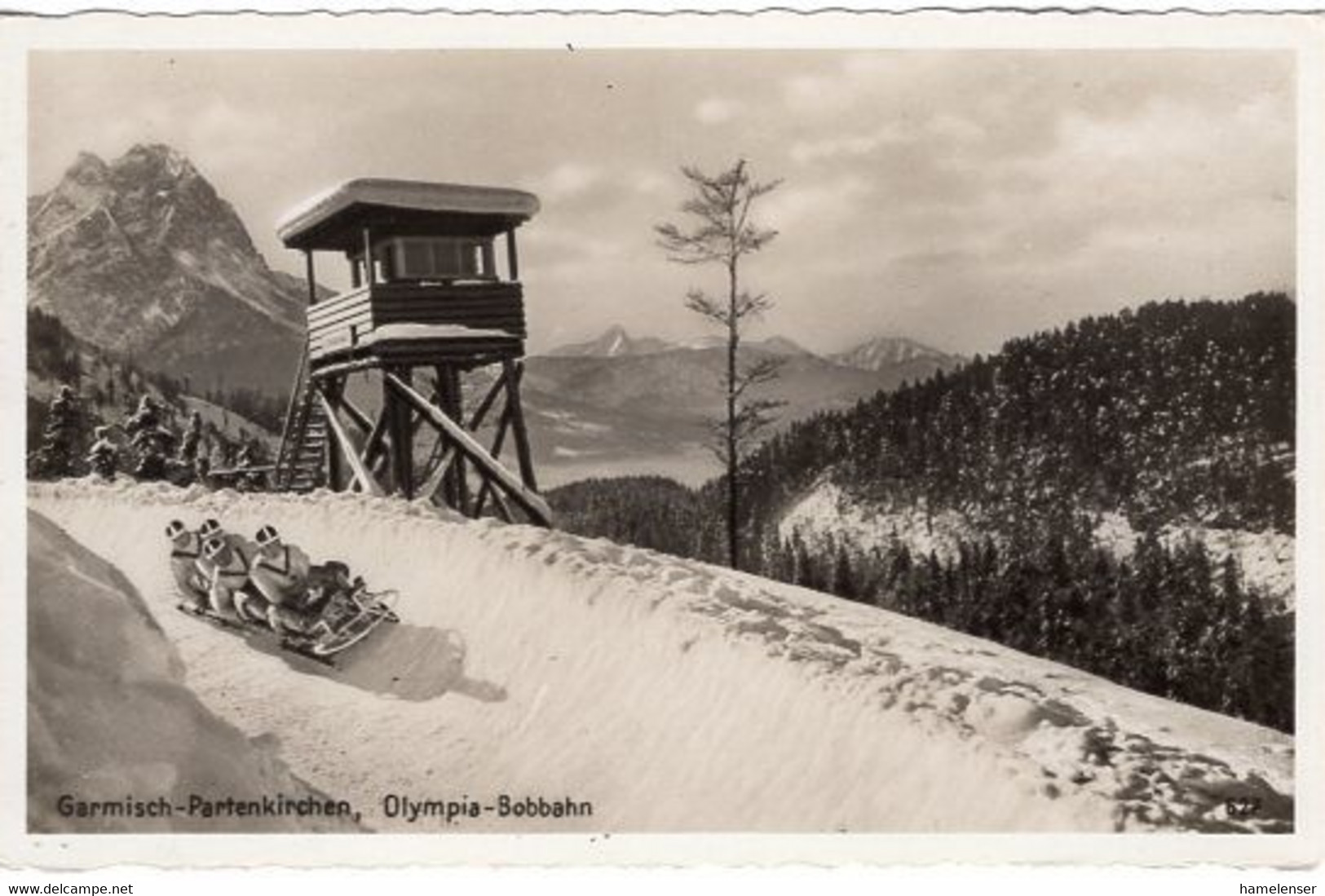 53690 - Deutsches Reich - 1936 - Winterolympiade Garmisch-Partenkirchen "Olympia-Bobbahn", Ungebraucht - Olympic Games