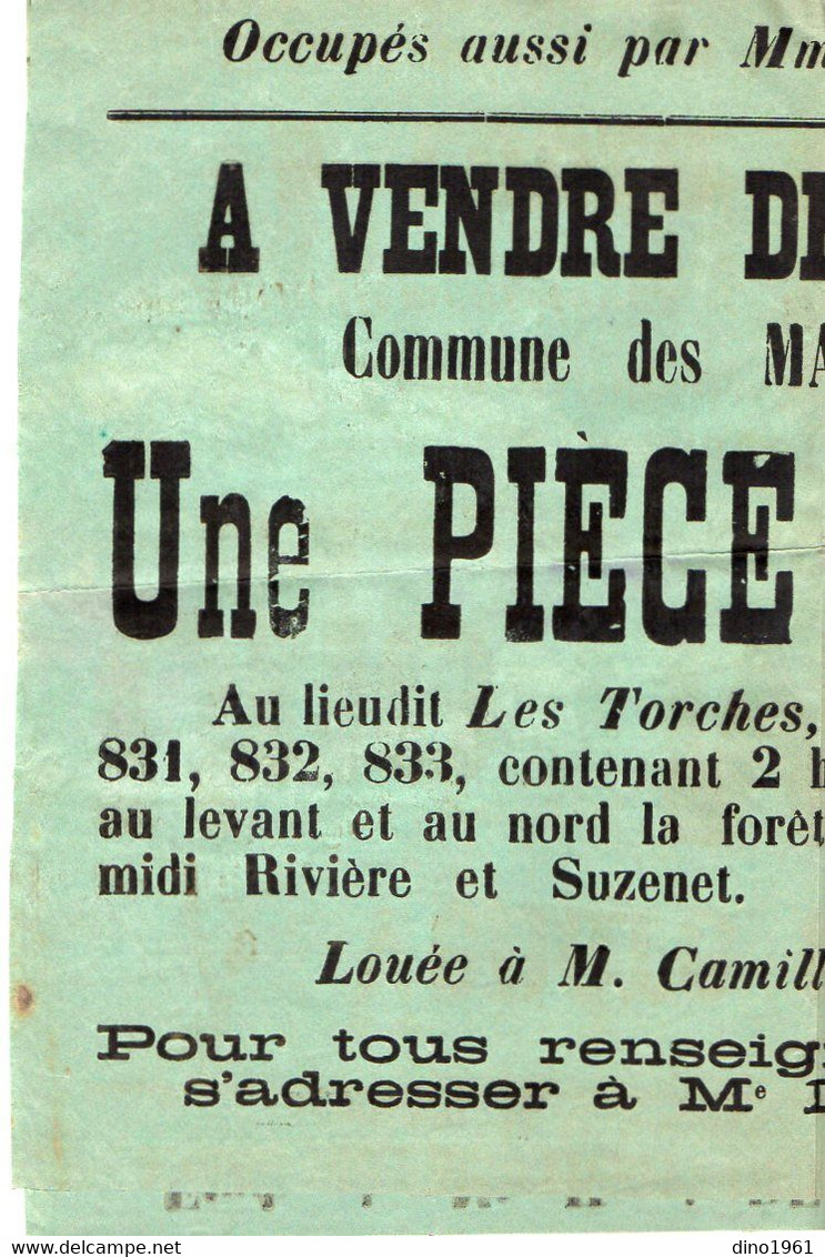 VP20.272 - Affiche - Me DEBRAY Notaire à LUCON - Maison à Vendre & 1Pièce De Terre Au Bourg De MAGNILS - REGNIERS - Manifesti