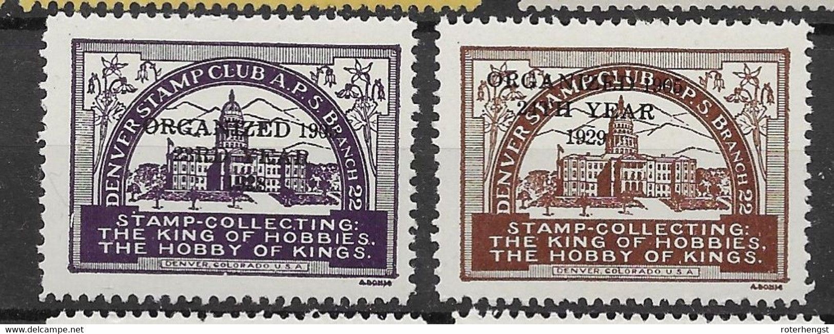 Canada Mnh** 1929 Denver Stamp Club - Local, Strike, Seals & Cinderellas