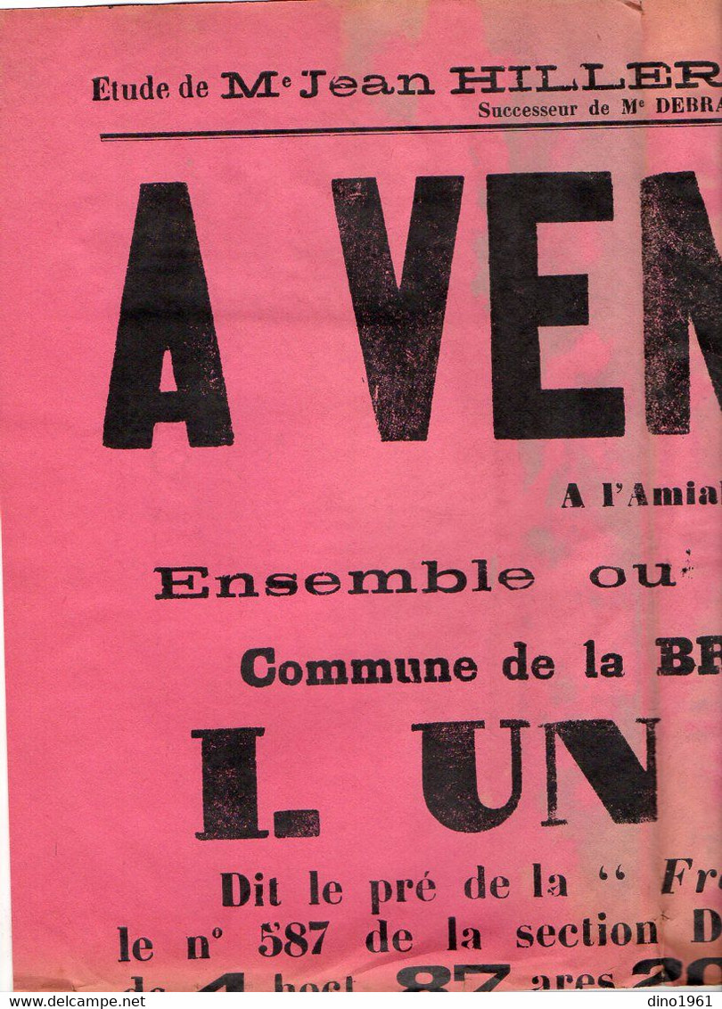 VP20.273 - Affiche - Me HILLERITEAU Notaire à LUCON - A Vendre 3 Prés Situés Commune De LA BRETONNIERE - Manifesti