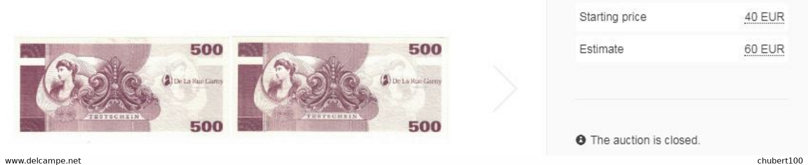 TESTNOTE, TESTSCHEIN , De La Rue Garny ,  200 , Red, Plastic ,  UNC Neuf - Specimen