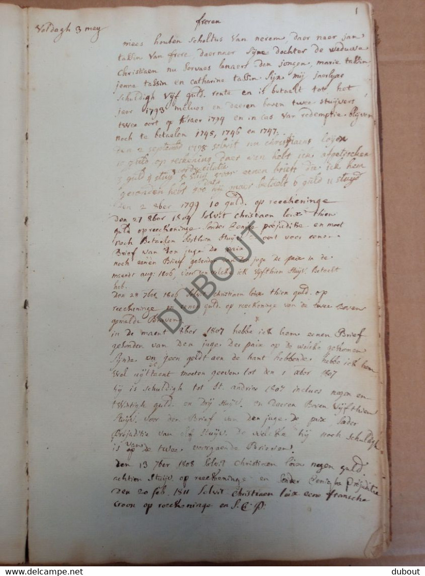 Cijnsboek Tongeren En Omgeving - 18de Eeuw   (S220) - Antique