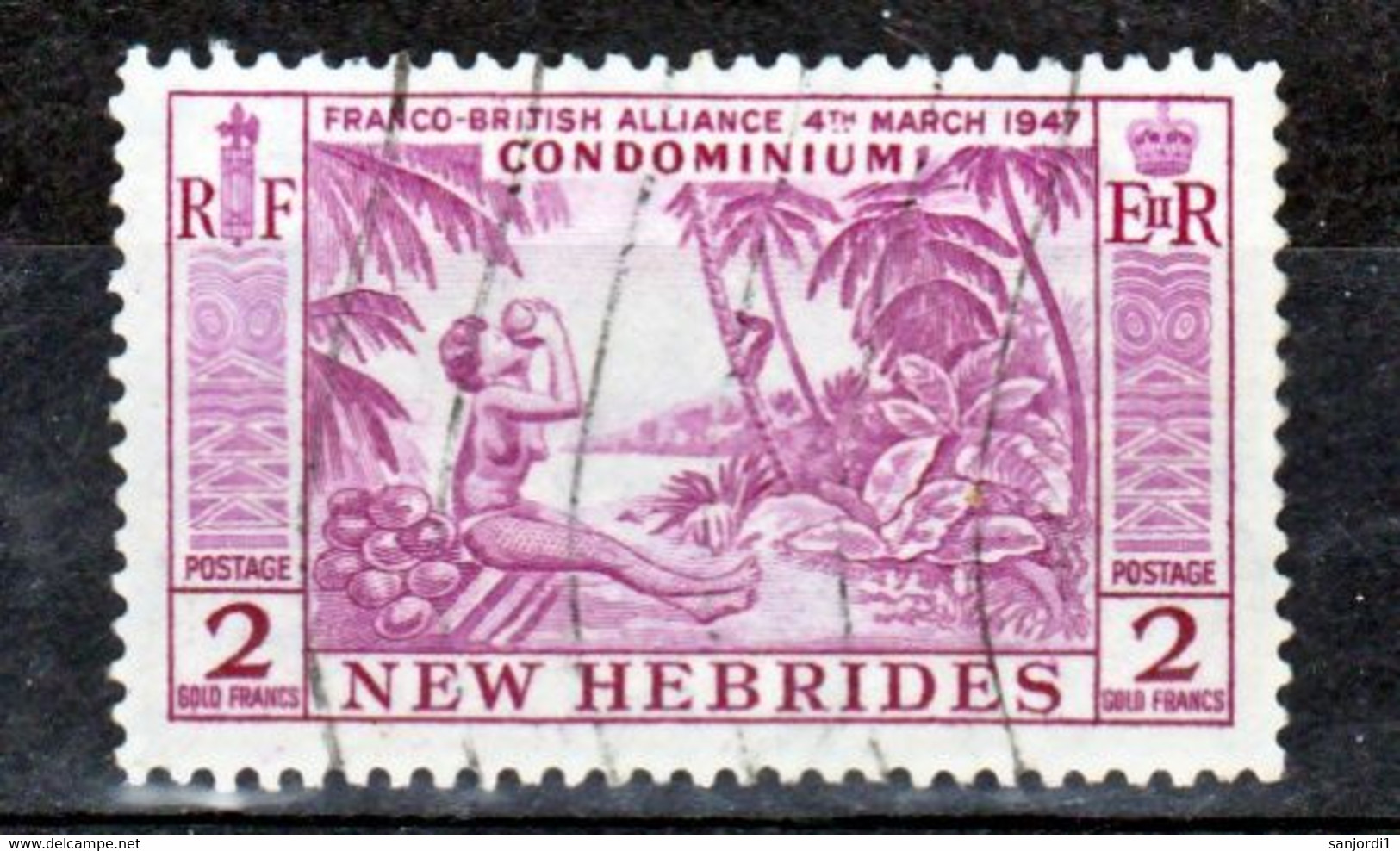 Nouvelles Hébrides 195 Noix De Coco Oblitéré Used Cote 15 - Usati