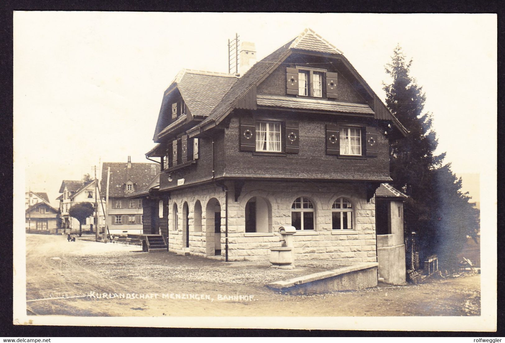 1915 Gelaufene Foto AK Kurlandschaft Menzingen, Bahnhof ...gestempelt Menzingen - Menzingen