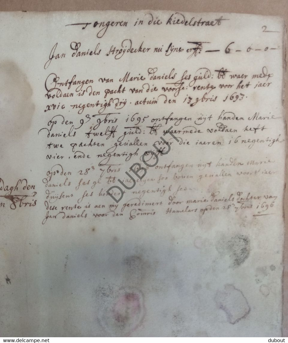 Cijnsboek Tongeren - 1693 - Familie Jaddoulle - Hamonts   (S218) - Antiguos