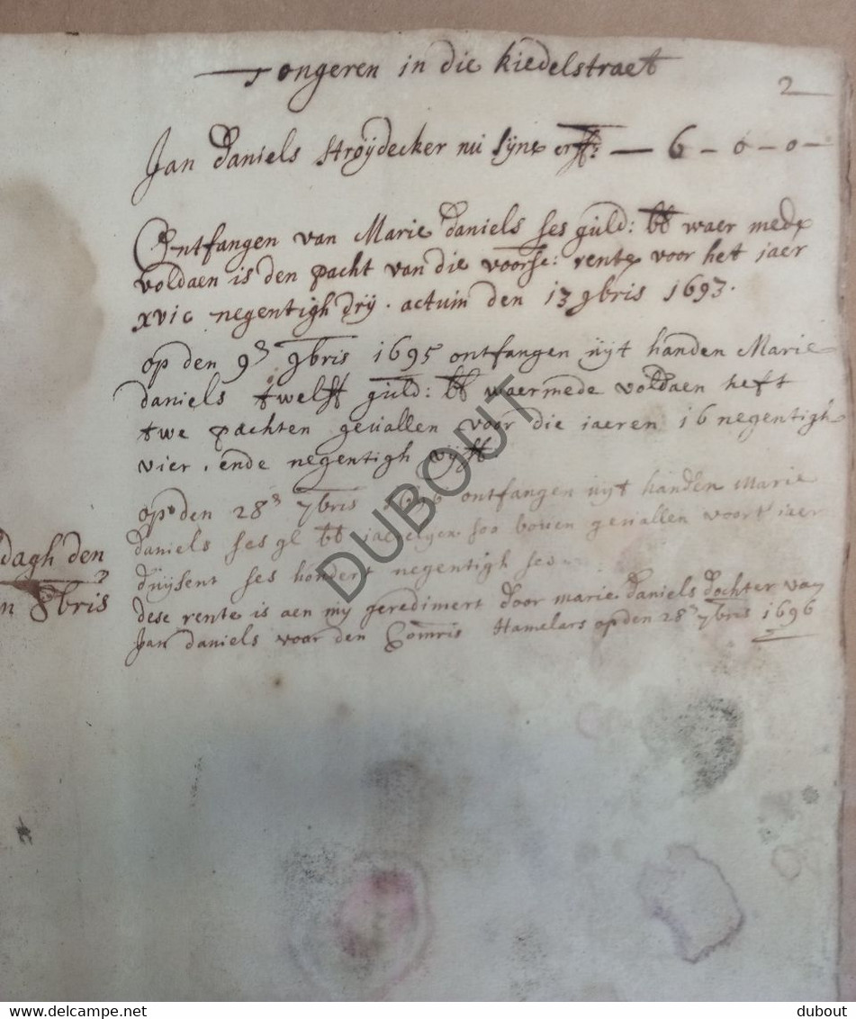 Cijnsboek Tongeren - 1693 - Familie Jaddoulle - Hamonts   (S218) - Vecchi