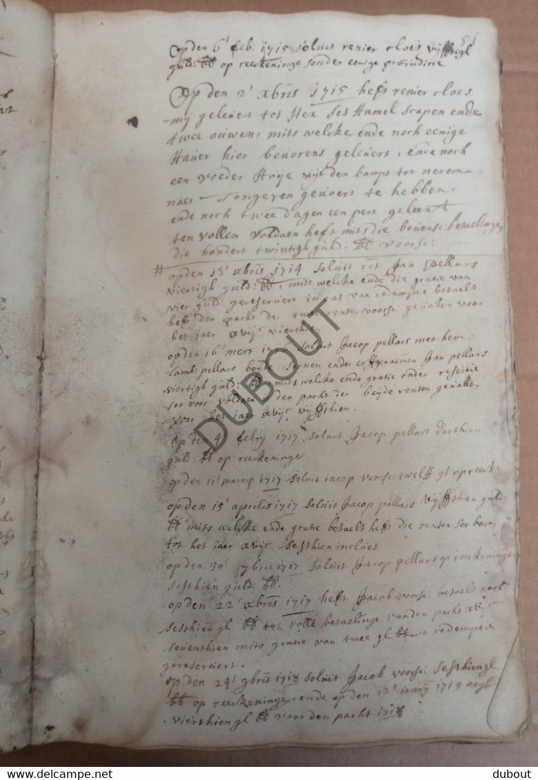 Cijnsboek Tongeren - 1693 - Familie Jaddoulle - Hamonts   (S218)