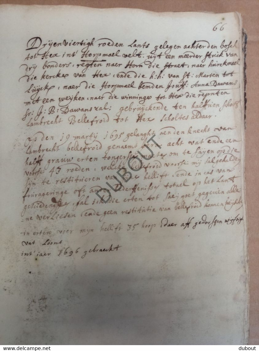 Cijnsboek Tongeren - 1693 - Familie Jaddoulle - Hamonts   (S218)