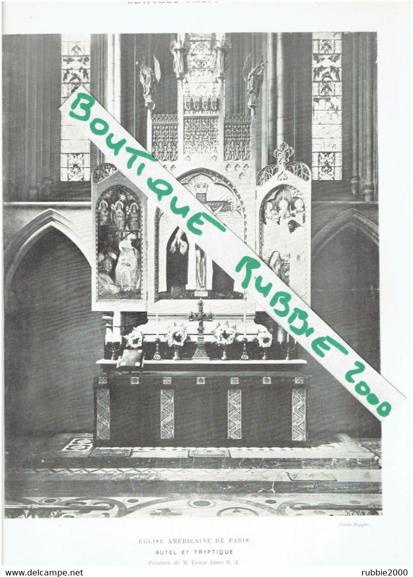 4 PHOTOS 2 PLANS PARIS 8° CATHEDRALE AMERICAINE AMERICAN CATHEDRAL HOLY TRINITY  23 AVENUE GEORGES V ARCHITECTE STREET - Paris