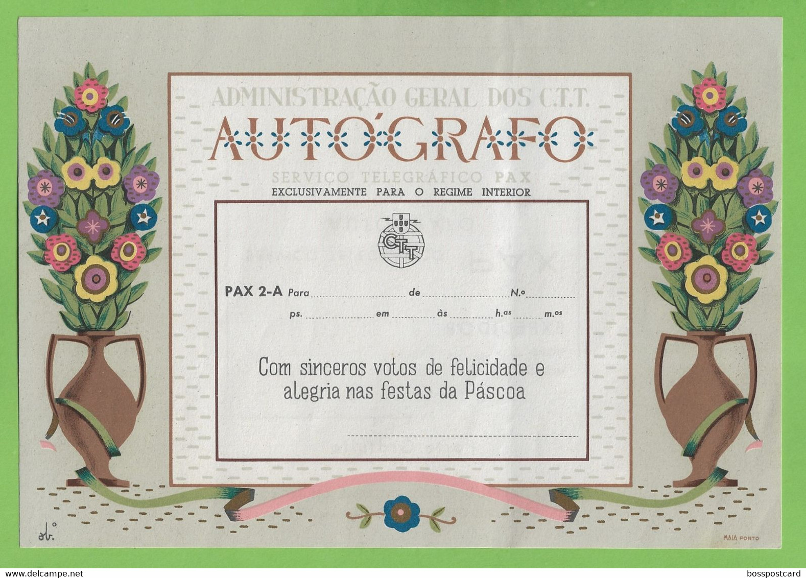 História Postal - Filatelia - Autógrafo Telegráfico - Telegrama - Telegram - Philately  - Portugal - Lettres & Documents