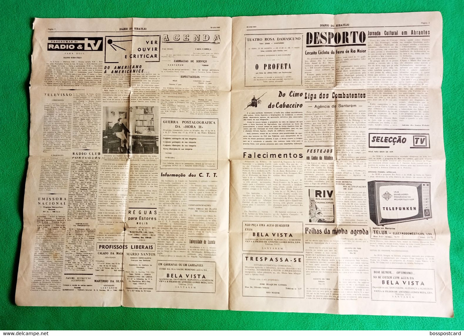 Torres Novas - Jornal Diário Do Ribatejo Nº 530 De 26 De Agosto De 1969 - Imprensa. Santarém. Portugal. - General Issues